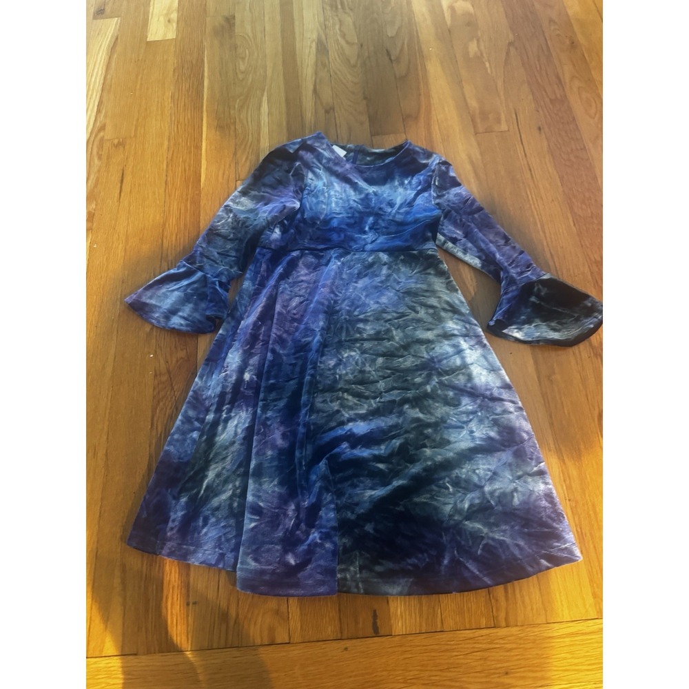 Vintage Plum pudding Girls Blue Purple Green Mixed Colors Dress Sz 6 USA Made‎